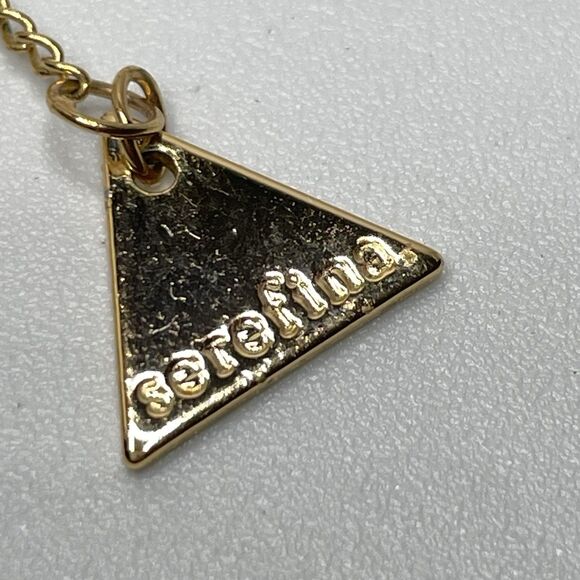 Anthropologie Serefina Gold Tone 2 Layer Snake Chain Chevron Chain Necklace - Picture 2 of 8